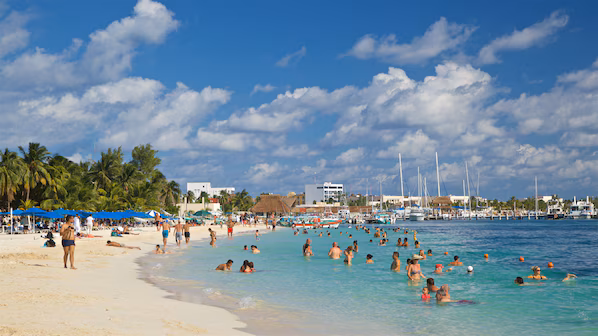 North Beach near Dreams Playa Mujeres Golf & Spa Resort with soft white sand and crystal-clear waters on Isla Mujeres